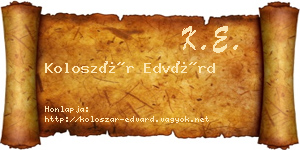 Koloszár Edvárd névjegykártya